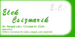 elek csizmarik business card